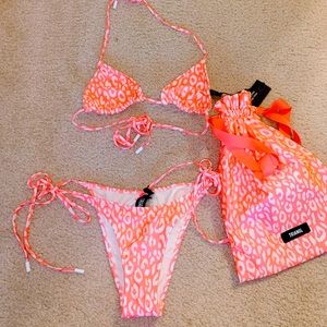 Triangl pink cheetah bikini